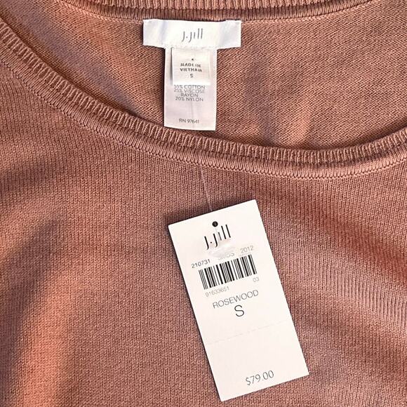 J Jill Rosewood Ribbed Side Sweater Women's Size Small - Picture 3 of 6